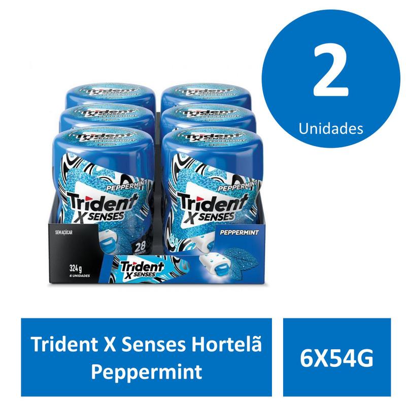 Kit c/2 Trident X Senses 6X54G Hortelã Peppermint - Mentos